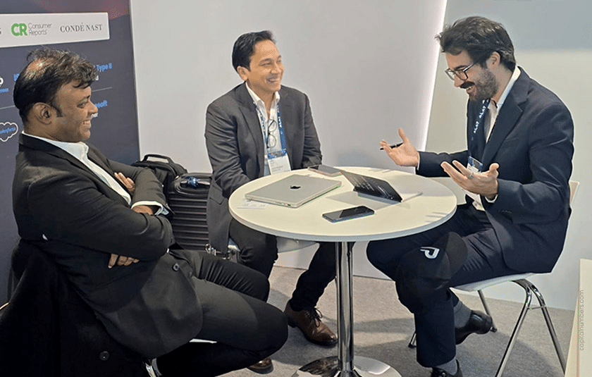 Engaging discussions at the Capital Numbers booth at MWC 2025